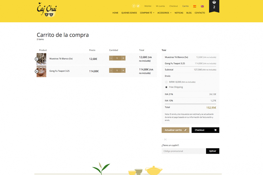 Website Web Design  tea shop e-commerce barcelona tienda Food  SEO El Petit Kraken