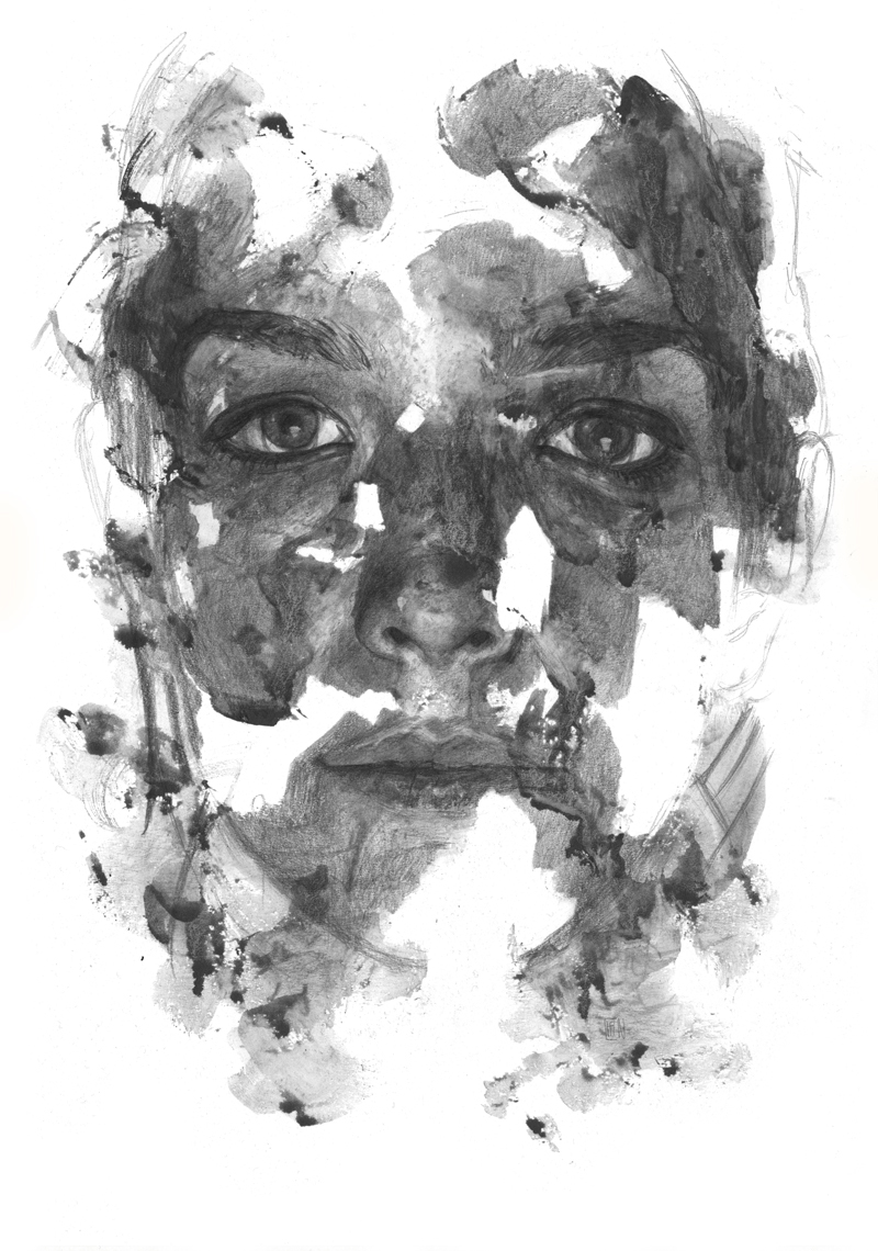 thomascian portrait girl graphite Viarco