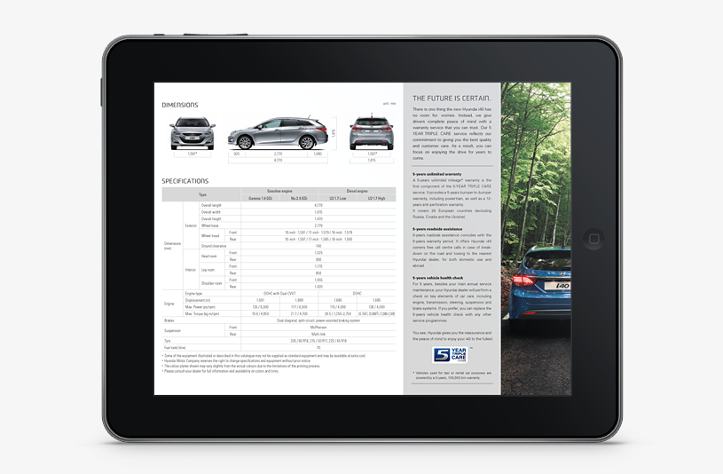 iPad interactive Hyundai i40 hyudnai i40