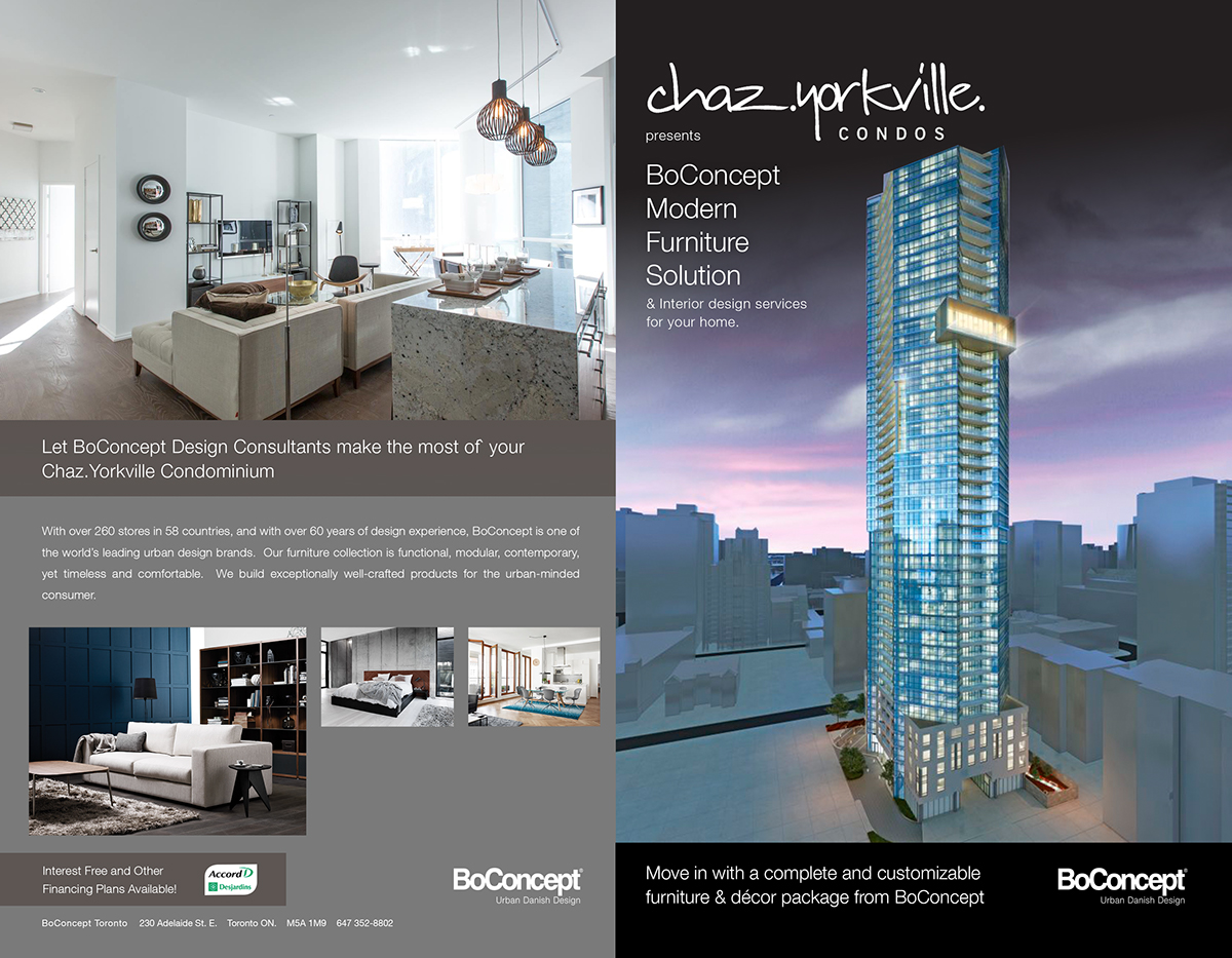 BoConcept Toronto incentive flyer furniture
