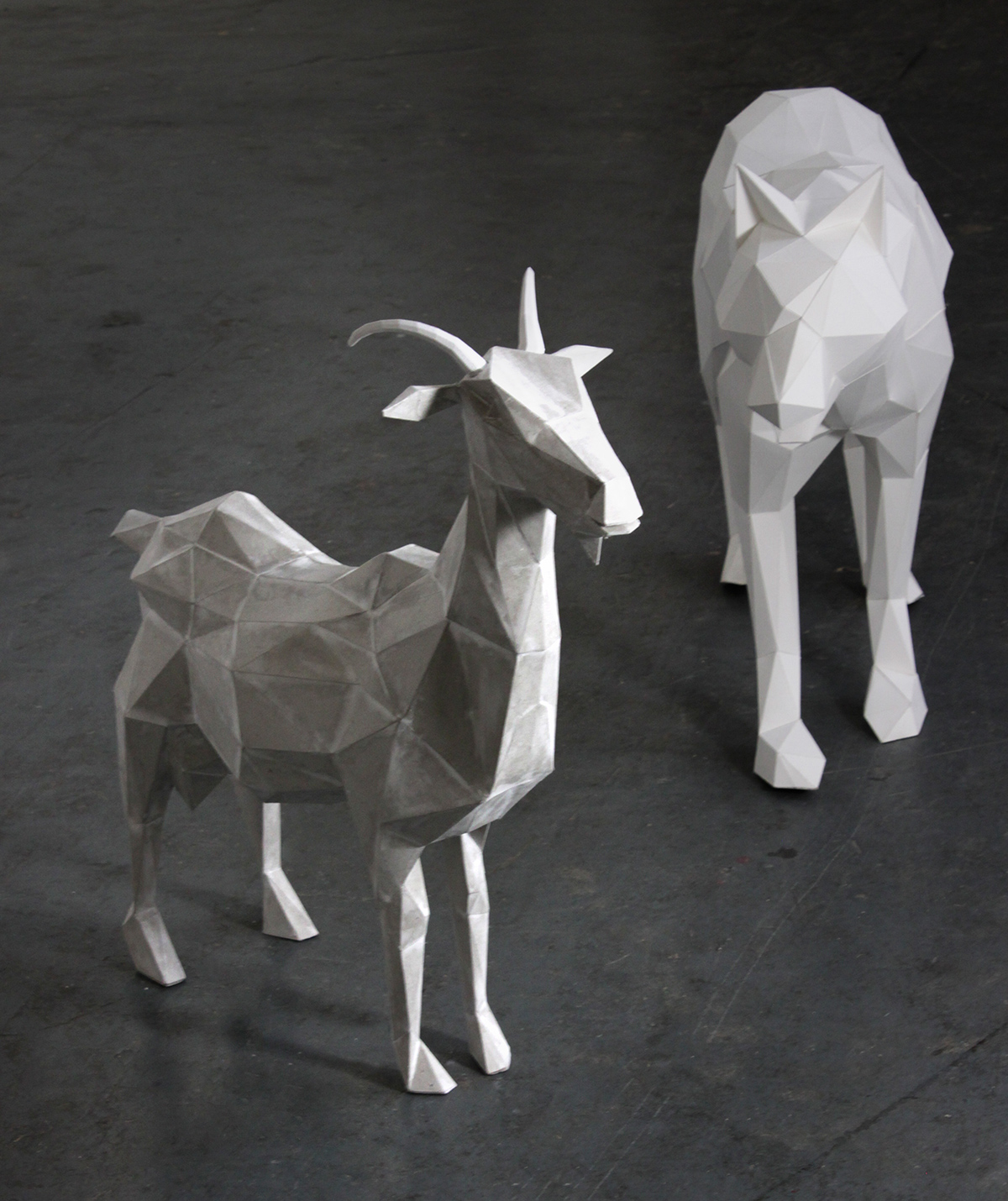 goat paper paper model 3D Modelling 3D sculpture animal digital Paul Cummings mark cummings KNK Air pepakura cinema 4d paper craft