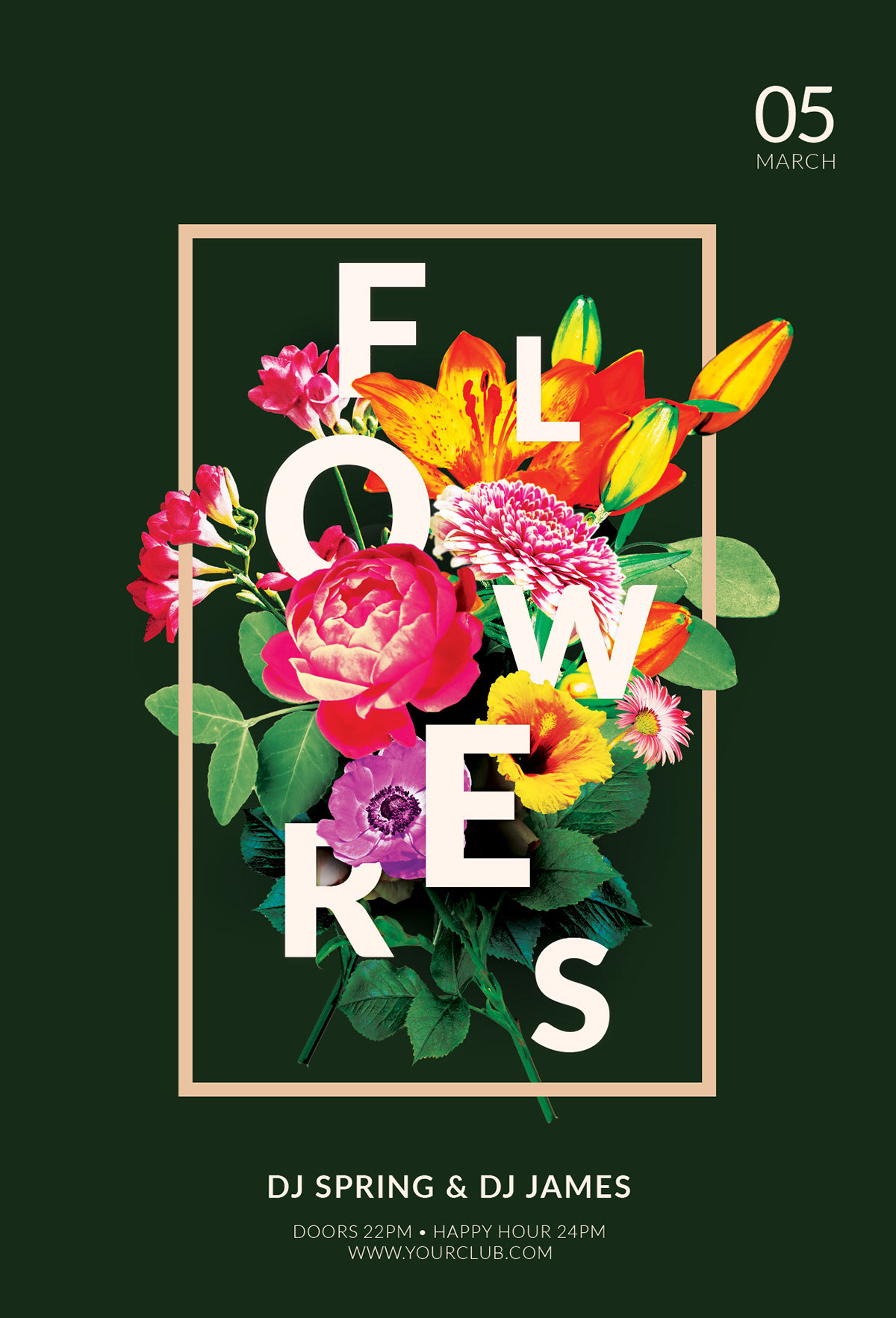 alternative botanical Bouquet floral flower Flowers flyer Hipster poster Retro