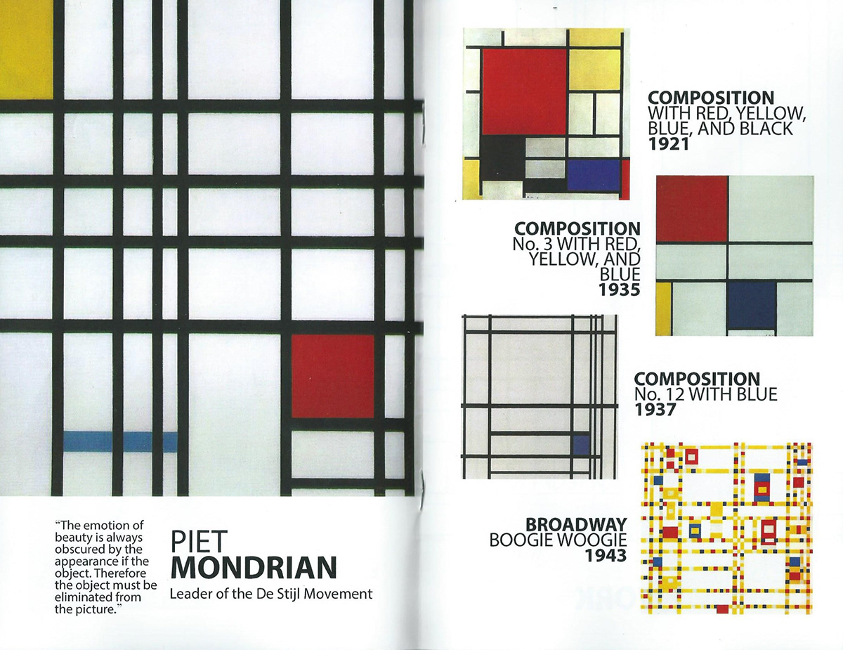 graphic design history de stijl mondrian doesburg red blue yellow primary colors