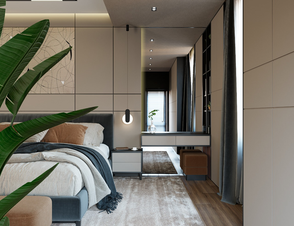 3ds max bedroom interior design  Render visualization