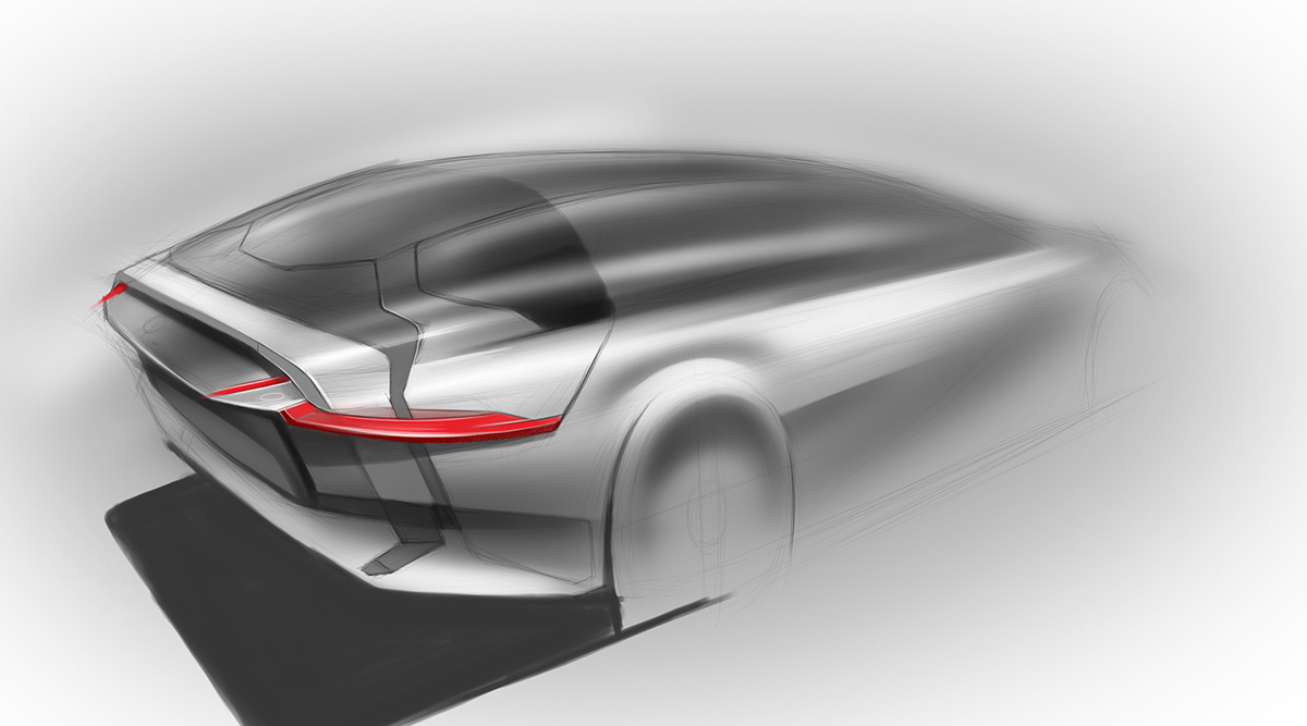 car design sketch car painting automotive   Porsche BMW digital painting