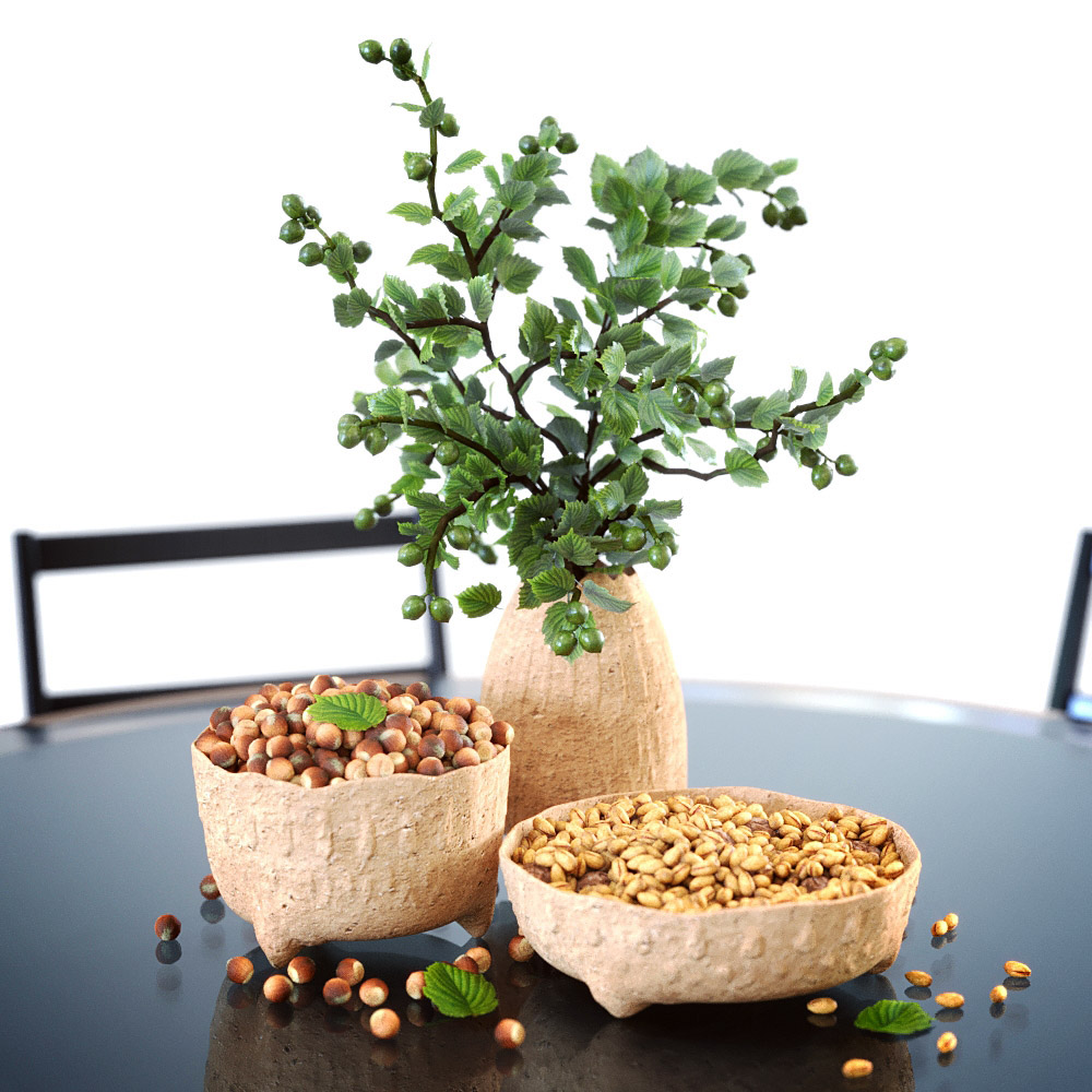 Cassina lebeau Leggera table chair 3dmodel decor walnut pistachios hazelnut
