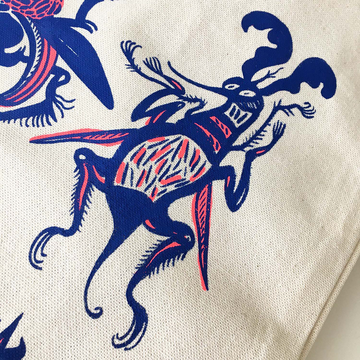 bugs Character design  Fashion  ILLUSTRATION  pattern product design  textile design  Tote Bag printmaking silkscreen