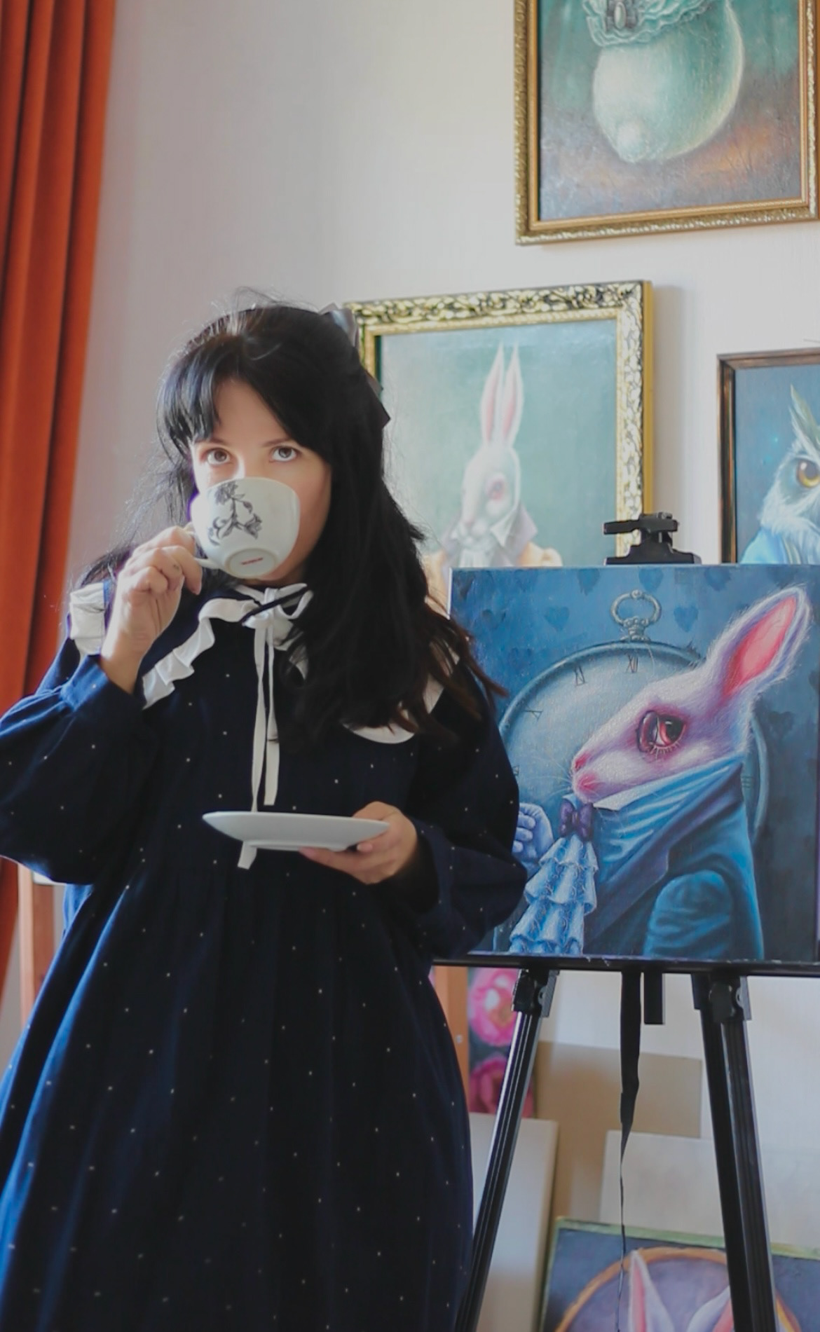 Oil Painting fine art oil on canvas TRADITIONAL ART white rabbit живопись искусство белый кролик живопись маслом