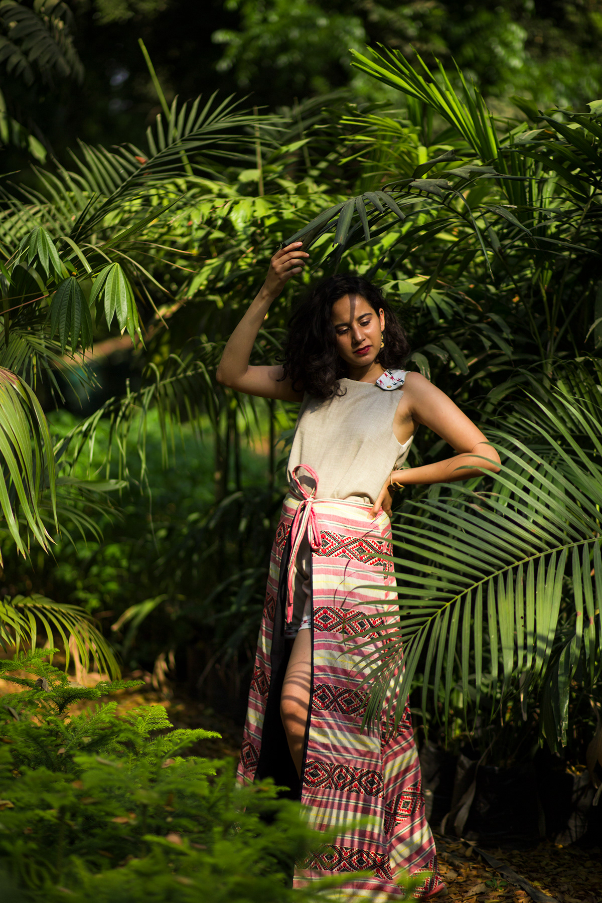 styling  indian textile handloom assam greenery forest Photography  photoshoot Fashion 
