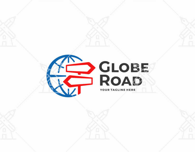 Import, export and distribution logo design. Delivery and logistics vector design. Globe, direction