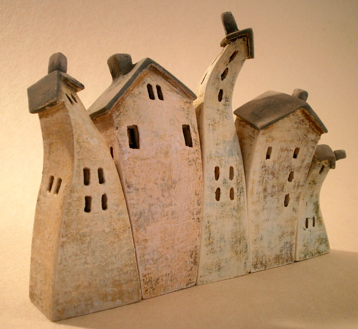 miniature ceramic houses