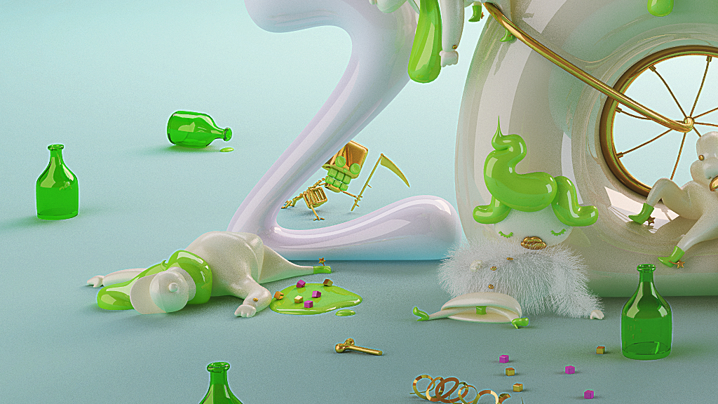 COLORTV party time hangover C4D14 V-ray