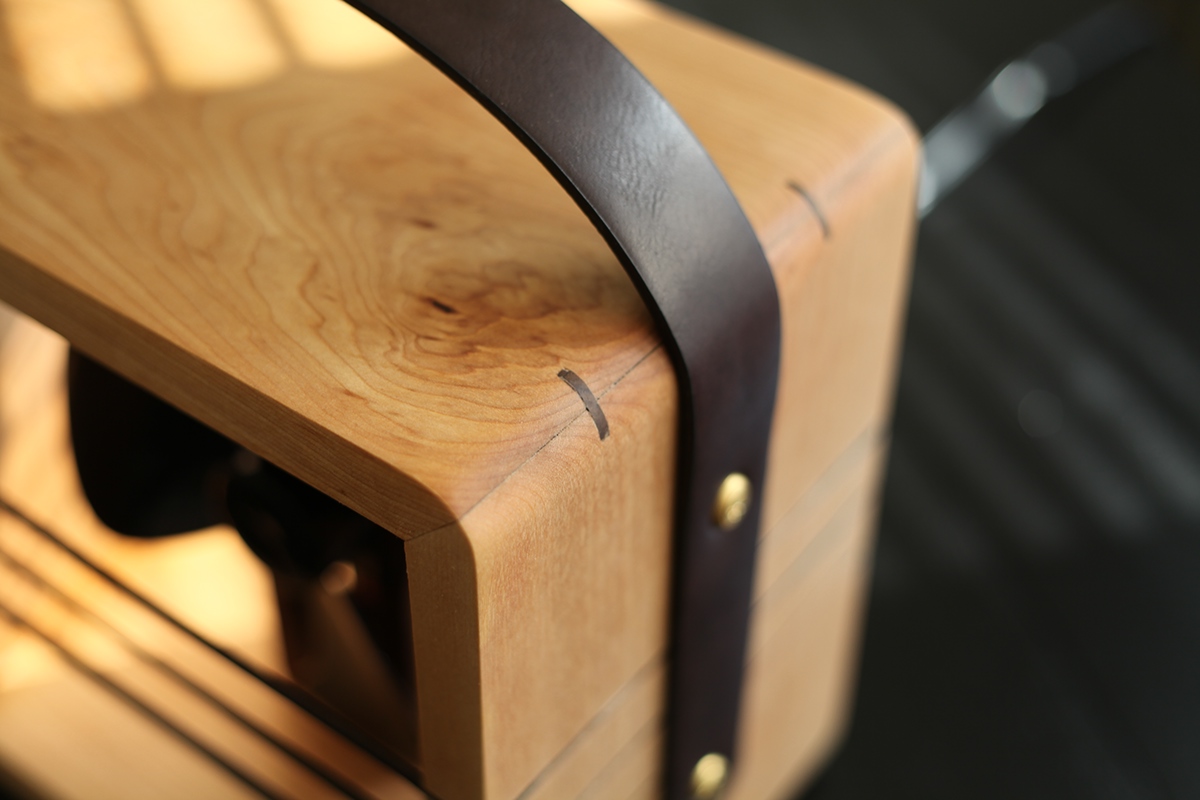 wood fan wooden desk fan leather Retro modern