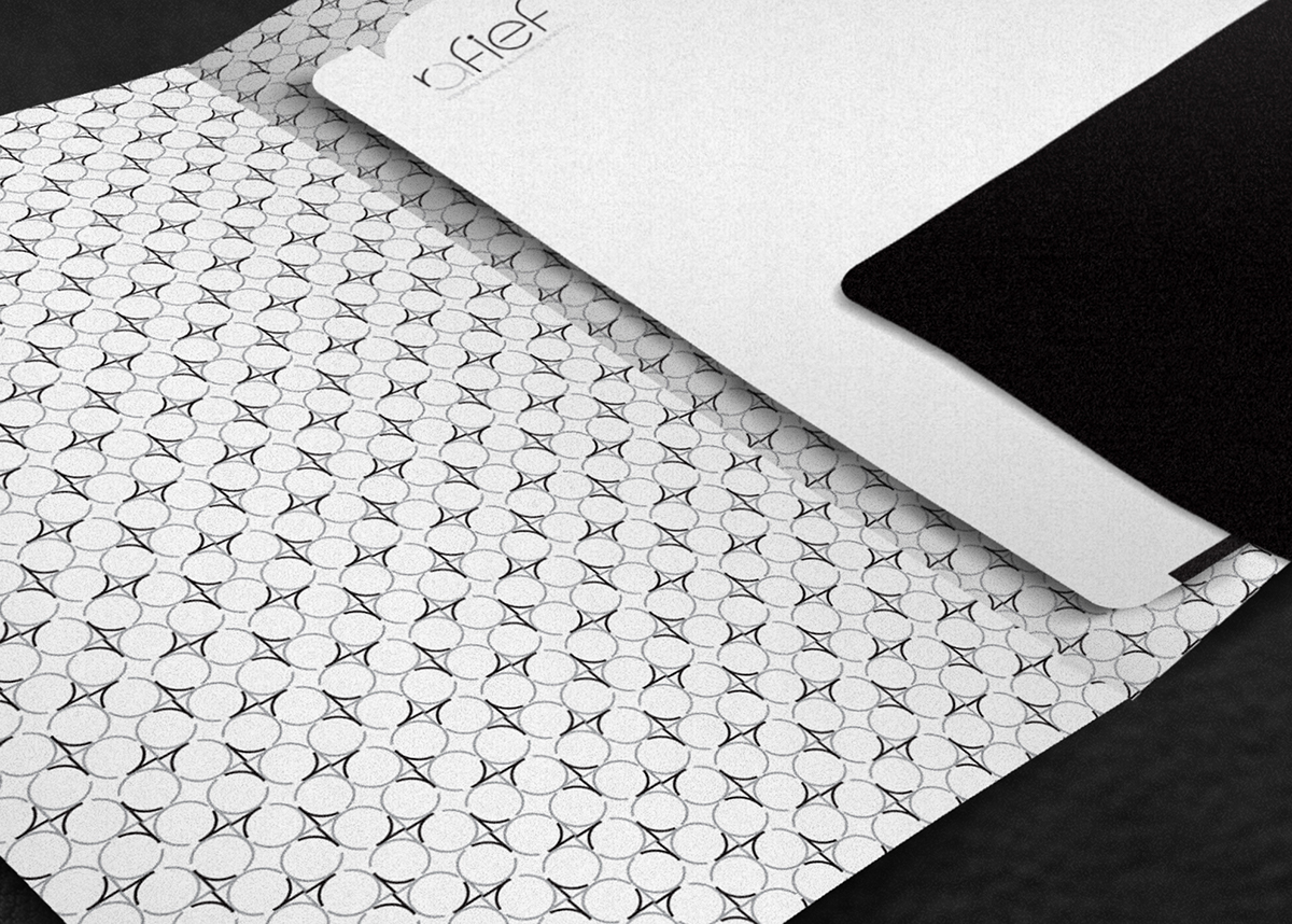 brand visit card stationary logo black White rafief agency letterhead folder pattern riyadh KSA Arab arabic concept Diecut black & white creative dsign art