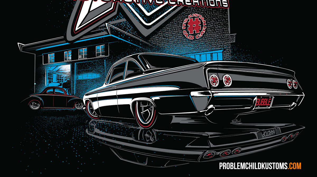 apparel tshirt graphics Illustrator Cars hotrod Custom screenprint