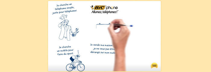bic phone Flash motion cartoon hand draw