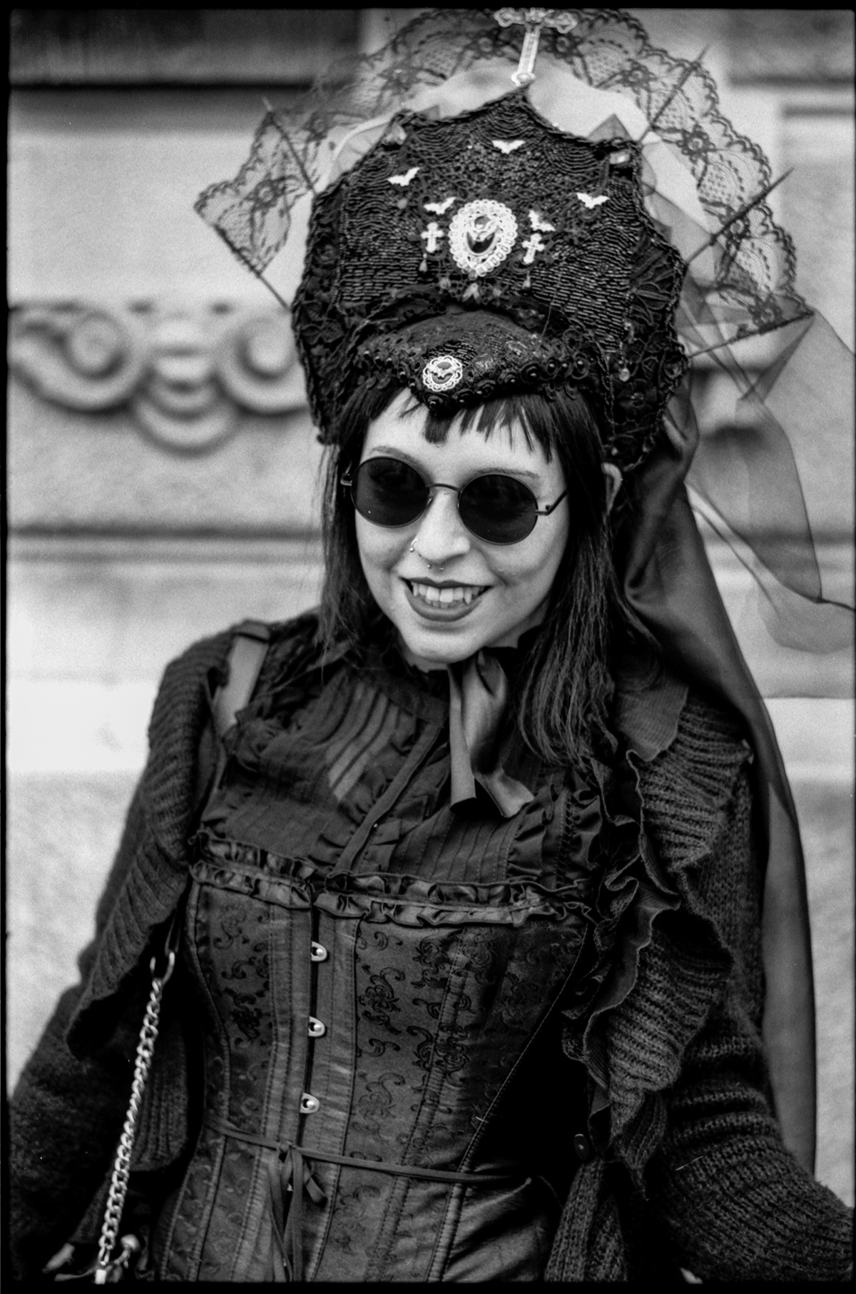 ILFORD analogic gothic dark portrait film photography 35mm ilfordpan100 nikonf3