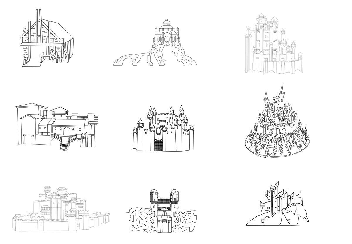 Inforgraphic map gameofthrones got digitalart mapdesign castles westros graphicdesign ILLUSTRATION 