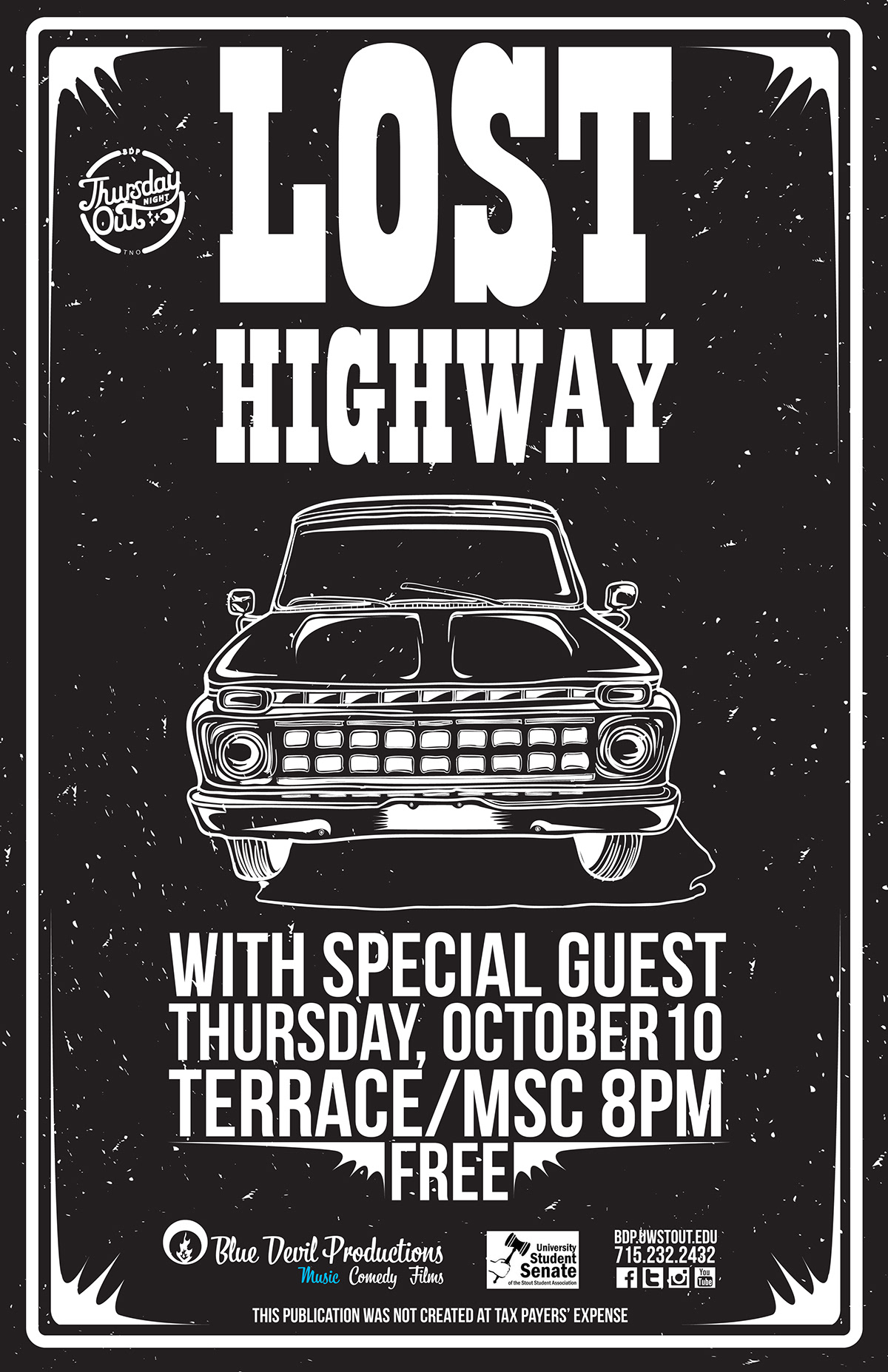 The Lost Highway country poster concert Show