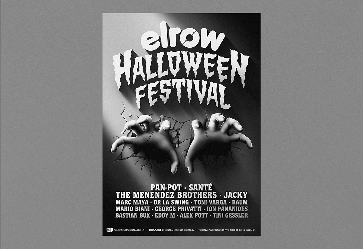 ILLUSTRATION  lettering poster flyer music Halloween shadow light Terror