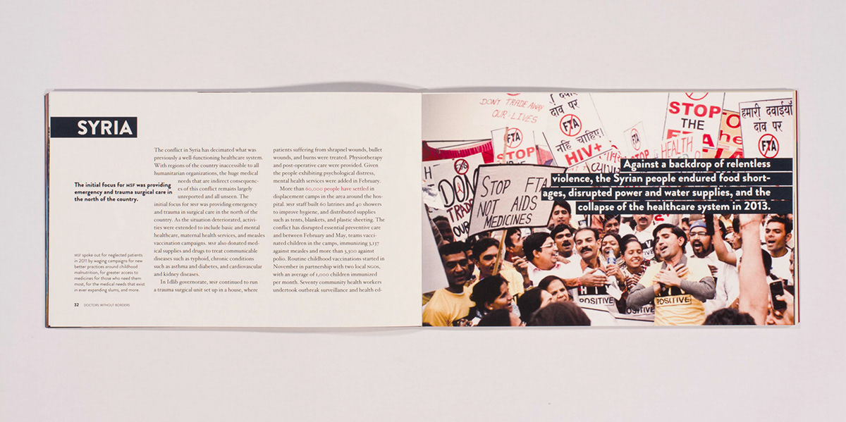 design annual report DOCTORS WITHOUT BORDERS MFS type borderless concept design