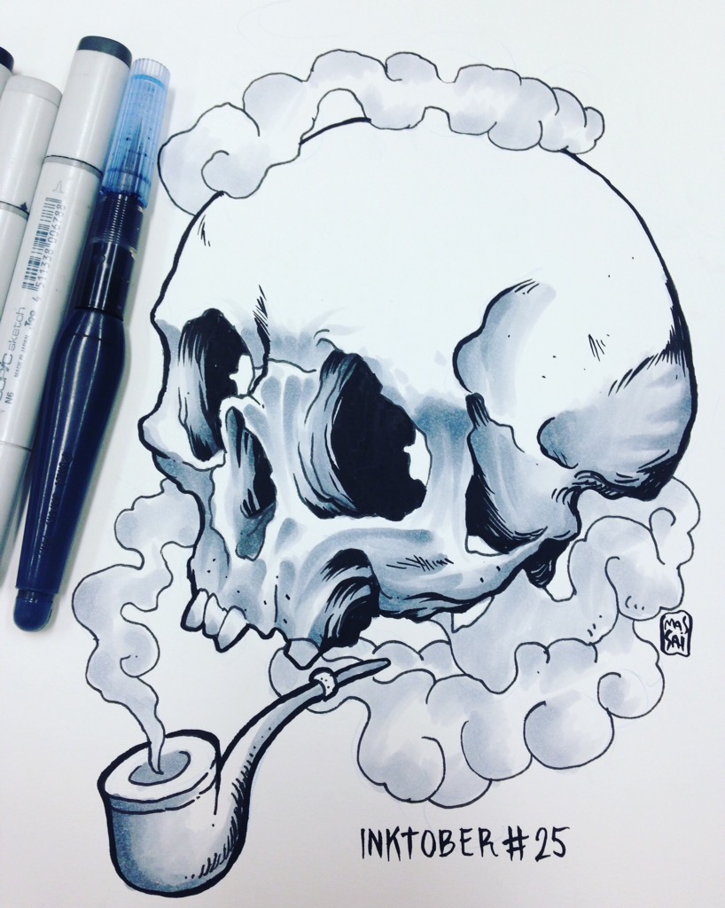 sketchbook sketch skulls tattoo inktober