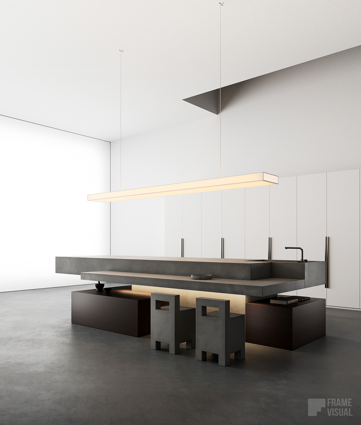 interior design  archviz 3ds max corona render  Modern Design CGI visualization kitchen design Minimalism modern