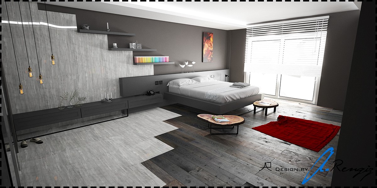 bedroom Villa bedroom design bed modern minimal interior design  architecture Interior Architecture