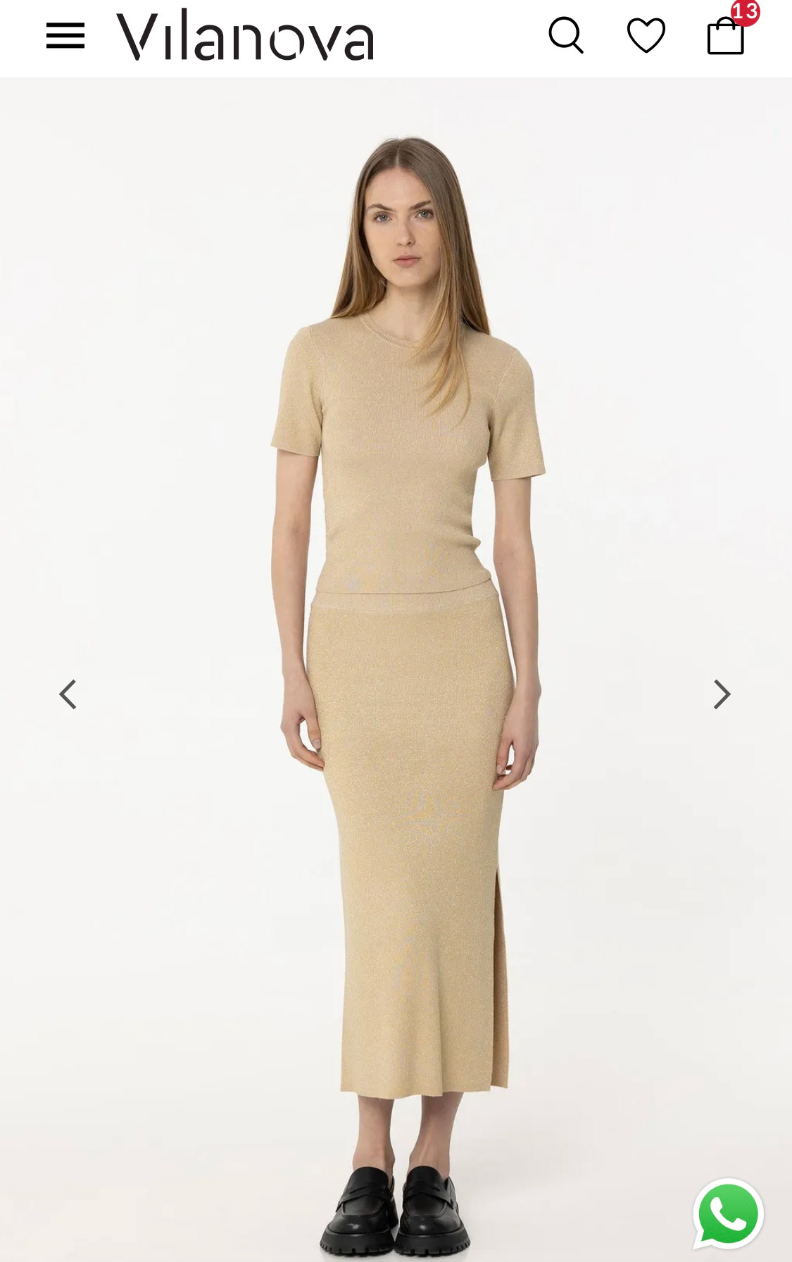 total look tshirt skirt gold fashiondesign metallicyarn