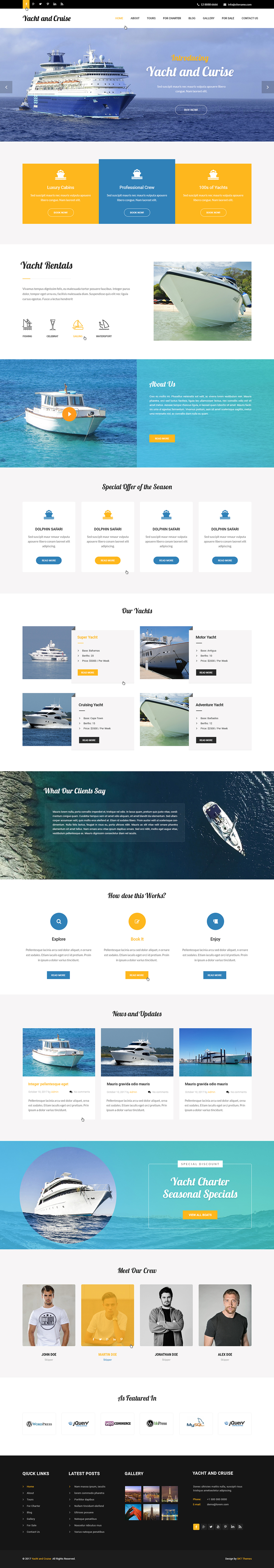 Cruise WordPress theme Yacht WordPress theme Yacht rental template