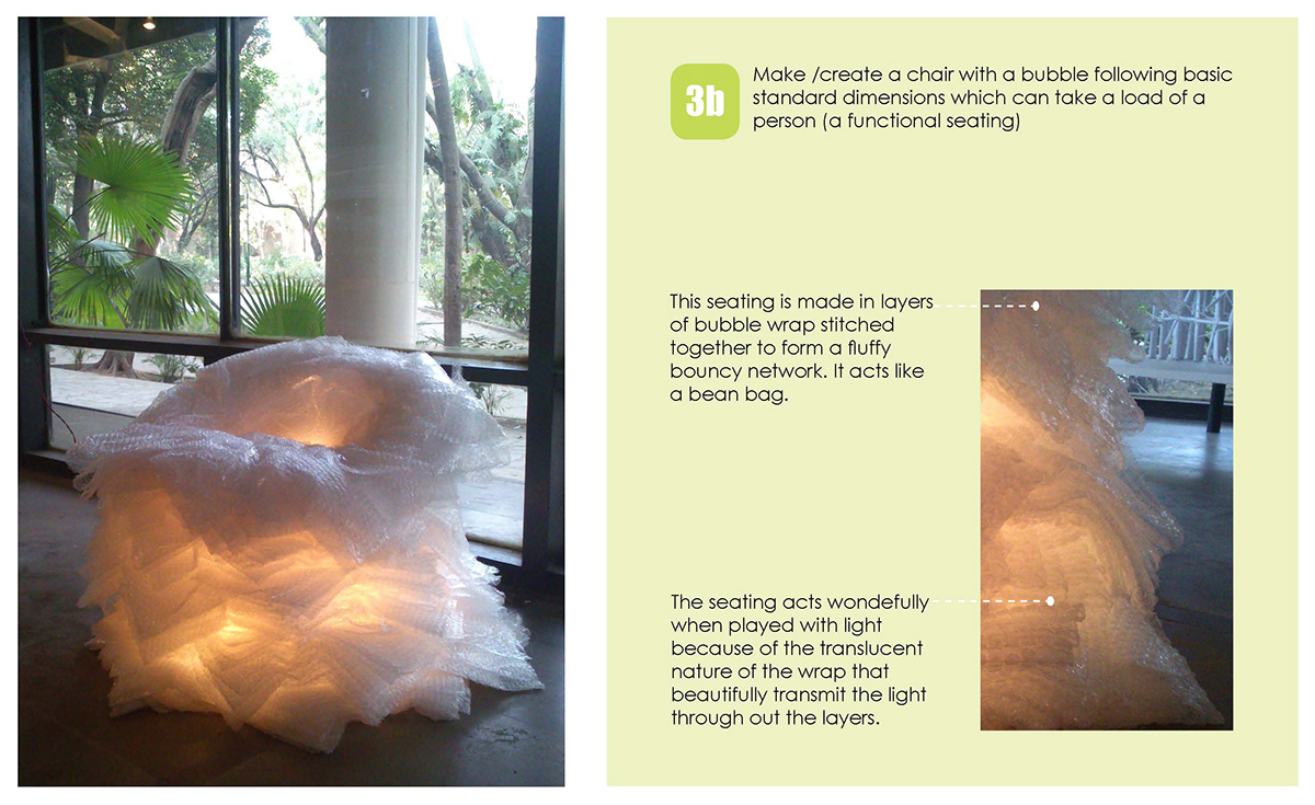 chair material exploration Bubble Wrap