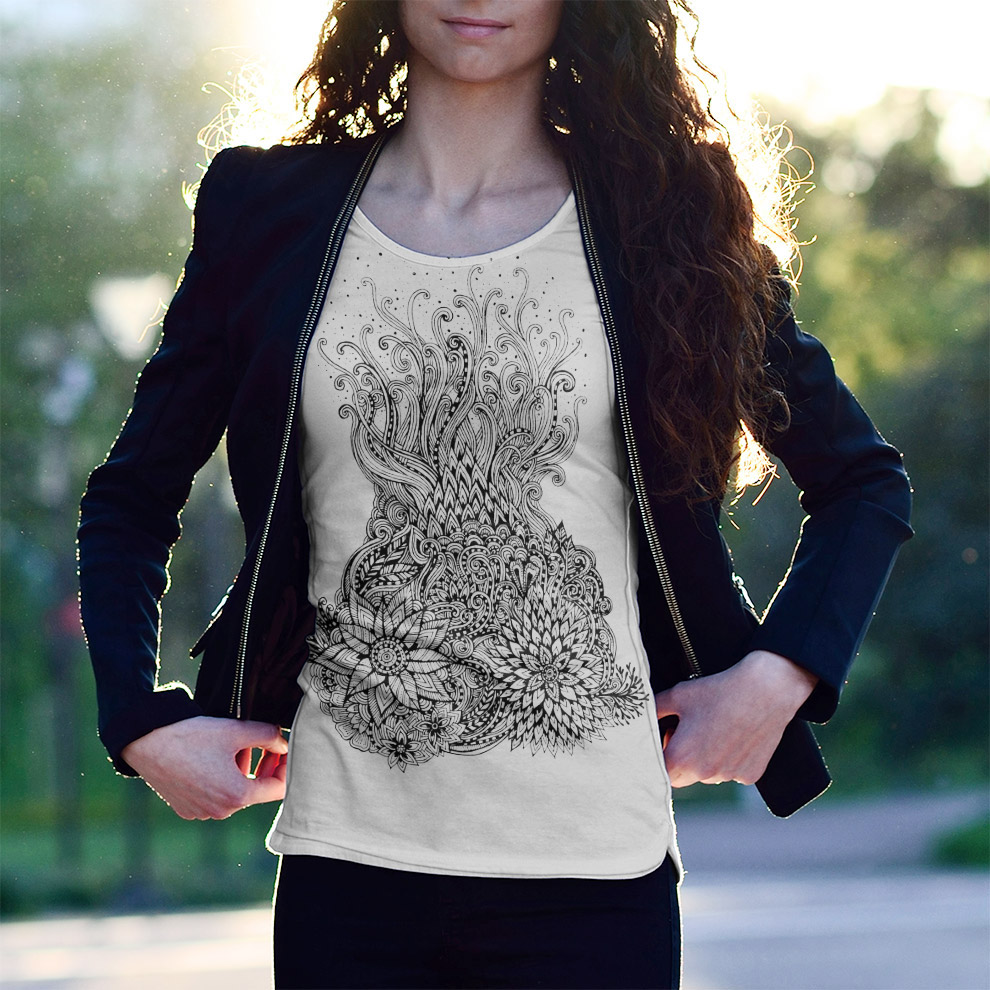 tshirt Mandala ILLUSTRATION  Drawing  Fashion  graphic design  hand drawn Printing pattern