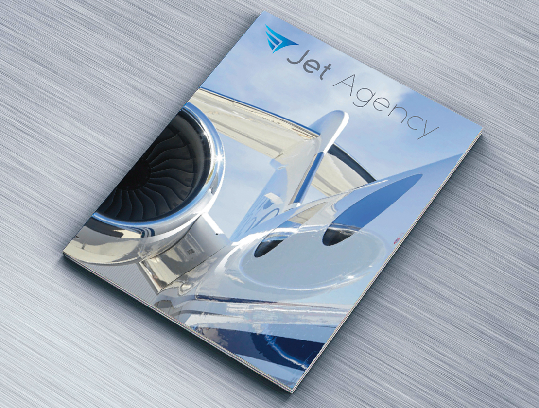 Corporate Brochure page layout aviation Aircraft Brokering aircraft sales