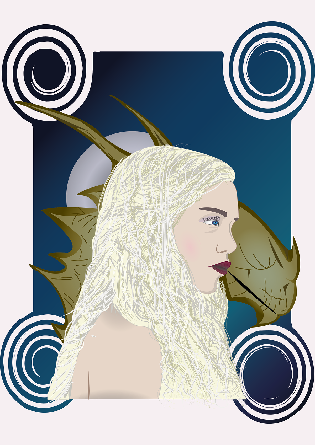 mother of dragons Illustrator ILLUSTRATION  vetor Game of Thrones