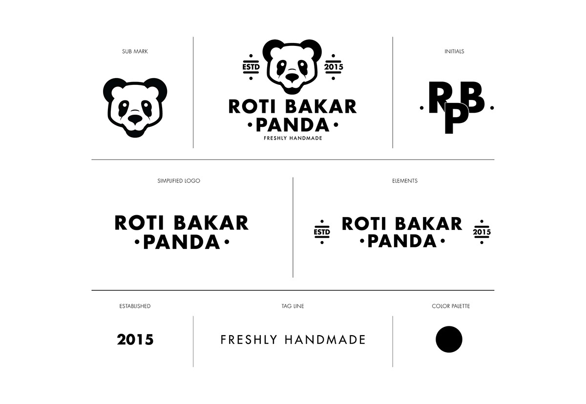 bread toast Panda  black White brandidentity brandingdesign Logotype logodesign cleandesign