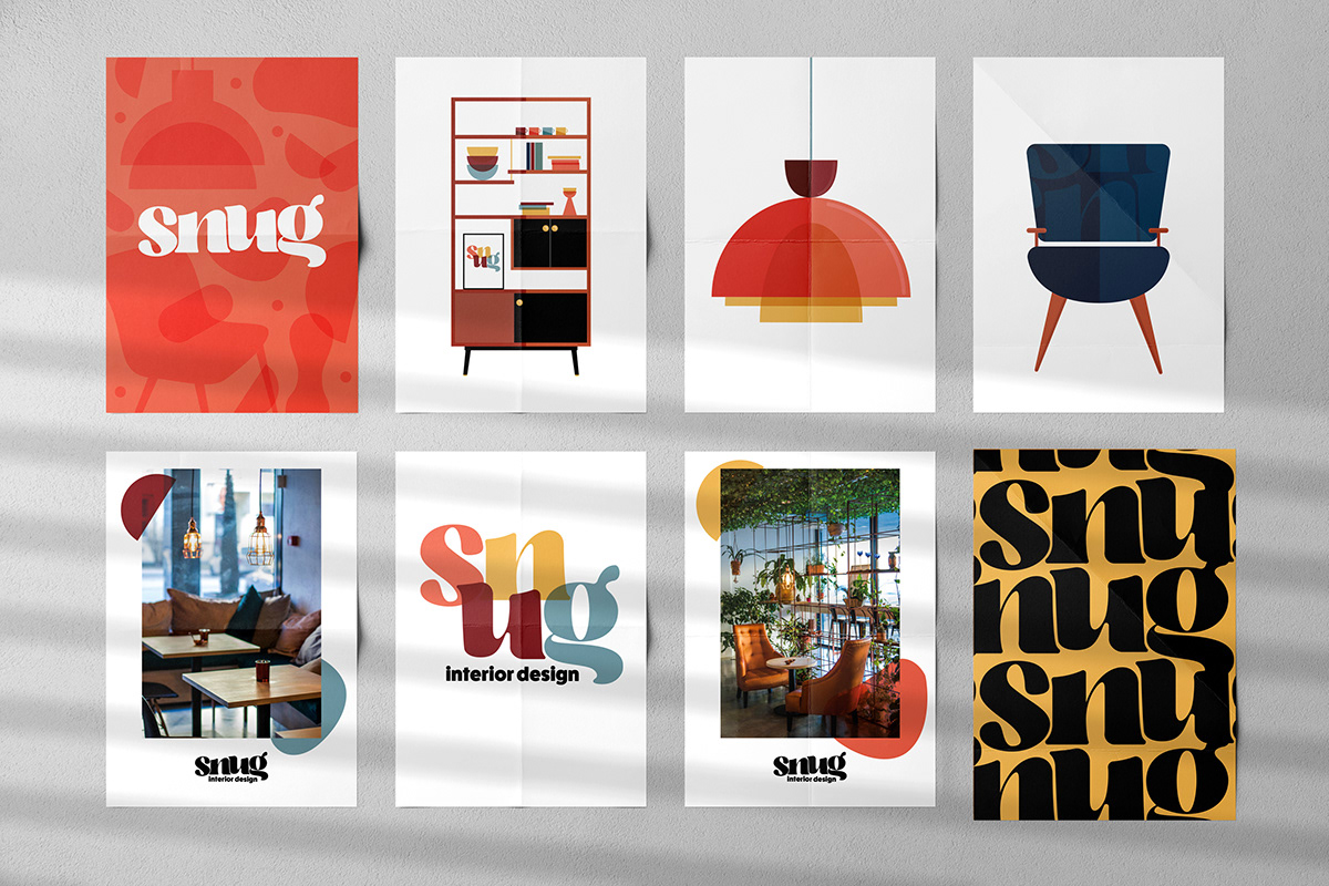 brand brochure furniture classics ILLUSTRATION  interior design  logo magazine mid century posters print design 