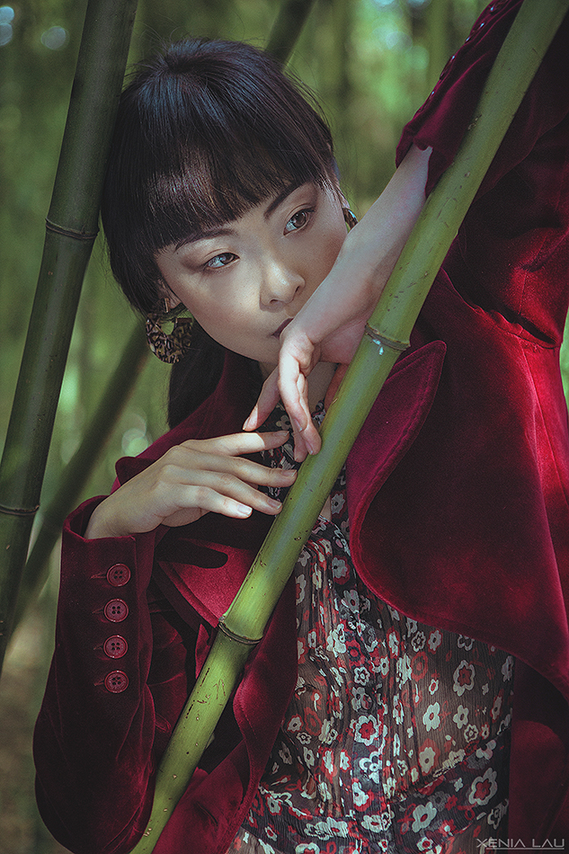 Photography  Fashion  editorial asian autumn bamboo styling  Retro portrait