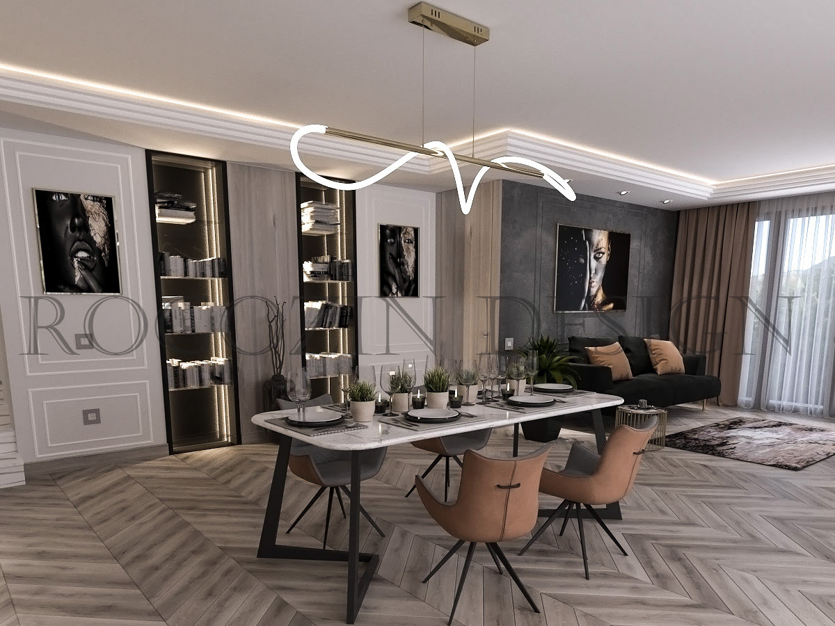 3ds max apartment corona design interior design  kitchen living room modern Render visualization