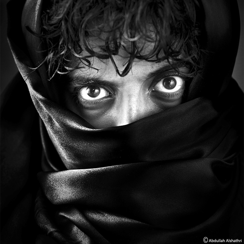 eyes عيون KSA black and white cover faces