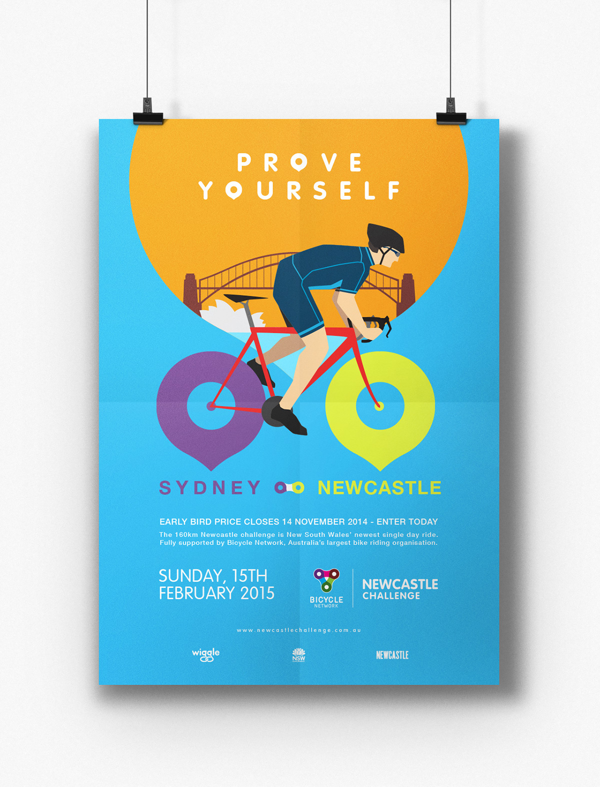 Bicycle Cycling bicycling riding bicycle poster cycling poster newcastle challenge Cycling Challenge Poster Design poster art