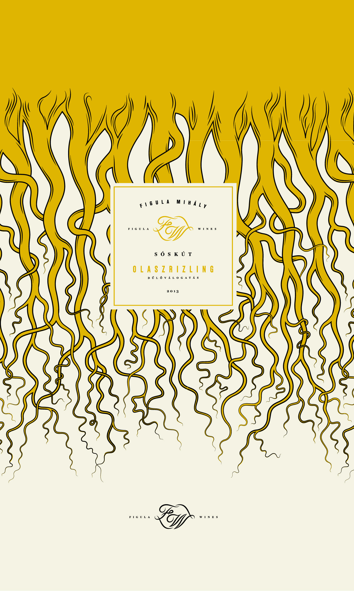 figula wine Label package design  label design dűlőválogatás borcímke gold roots