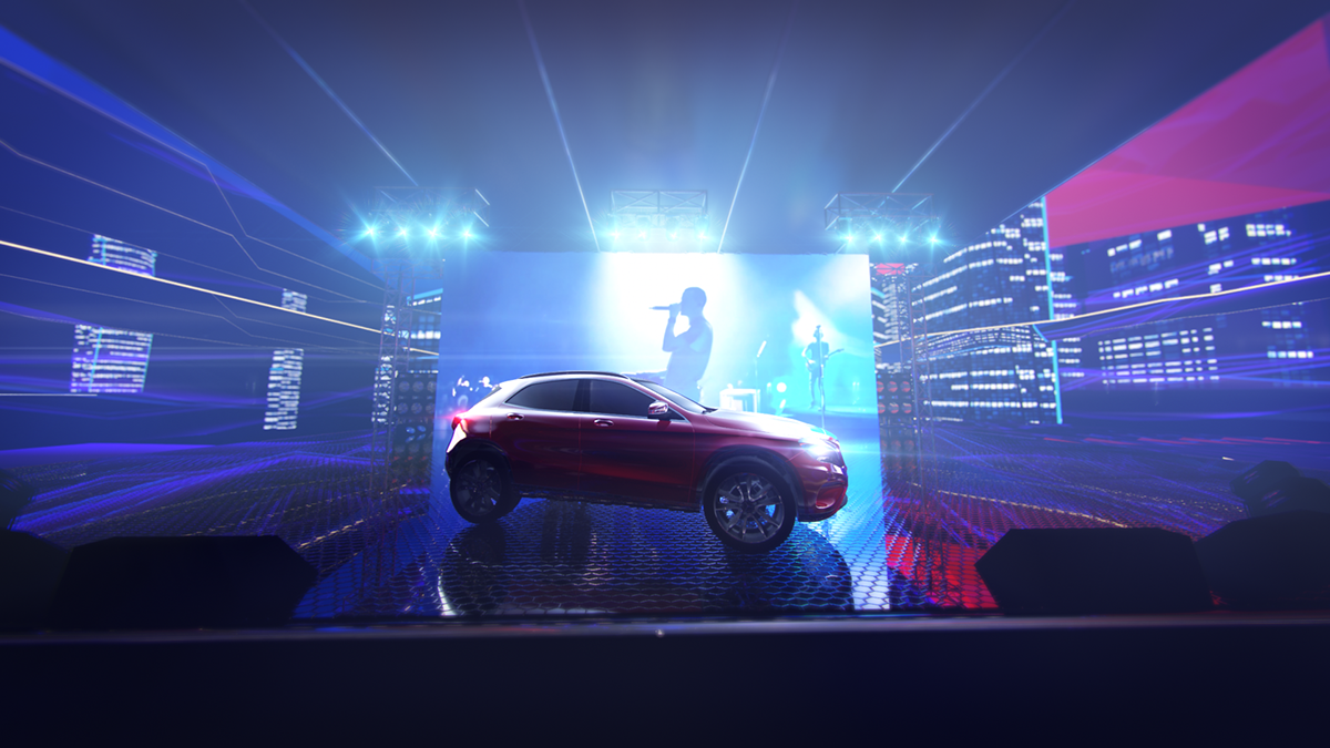 Mercedes Benz vr Oculus Rift Samsung Gear 3D GLE 500 3dsmax aftereffects Ae Virtual reality creative car future hitech concept