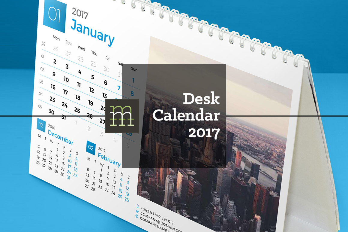 calendar desk calendar 2017 template year month monthly week Day planner sunday Monday cover square numbers