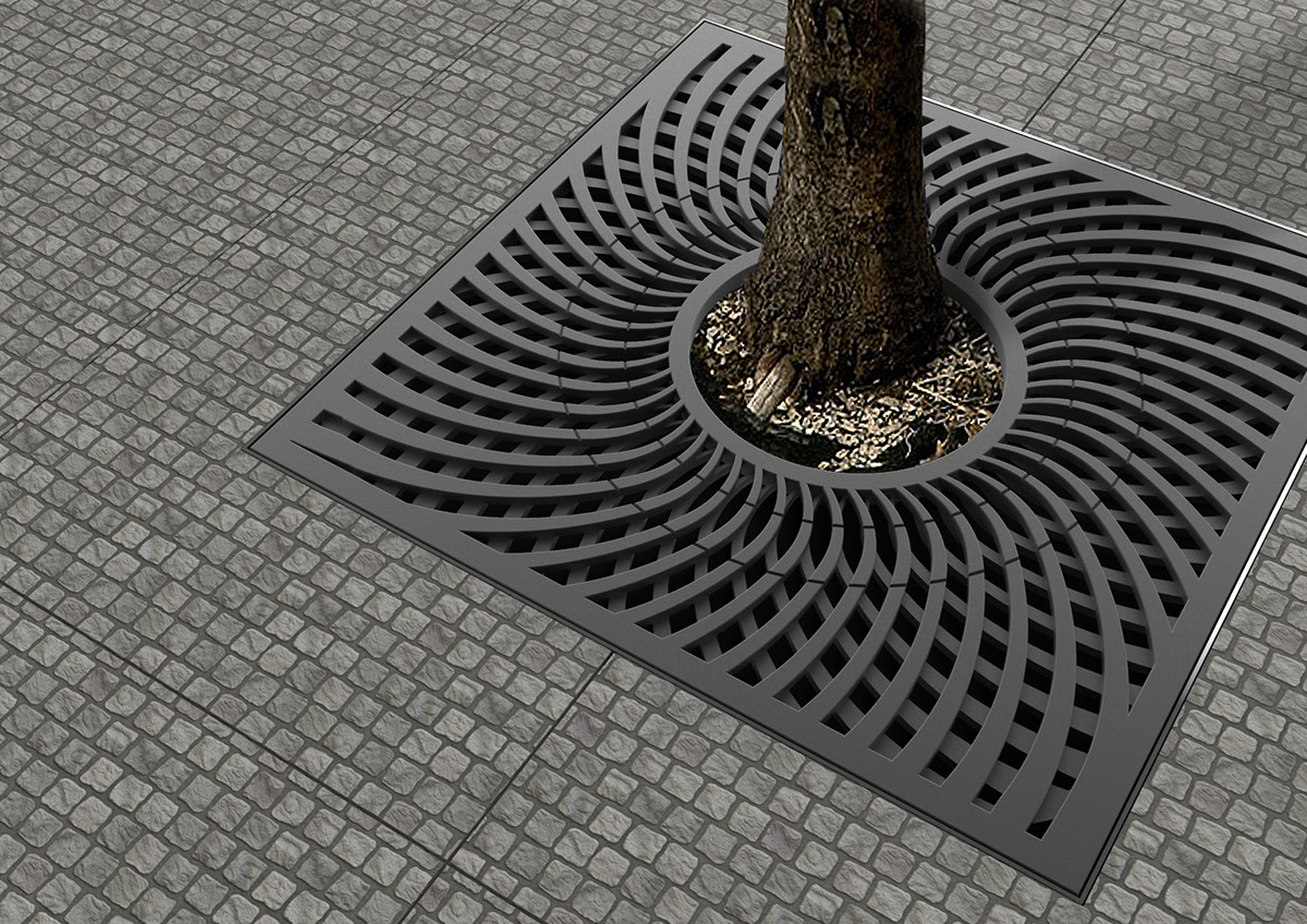 street furniture industrial design  tree grille Urban