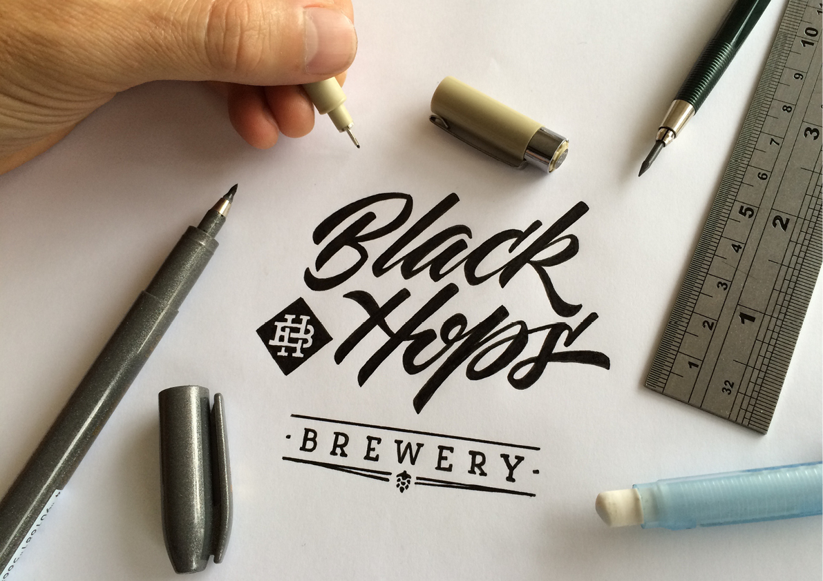logo Label Packaging beer Calligraphy   lettering craft beer beer can brewery Identity Design