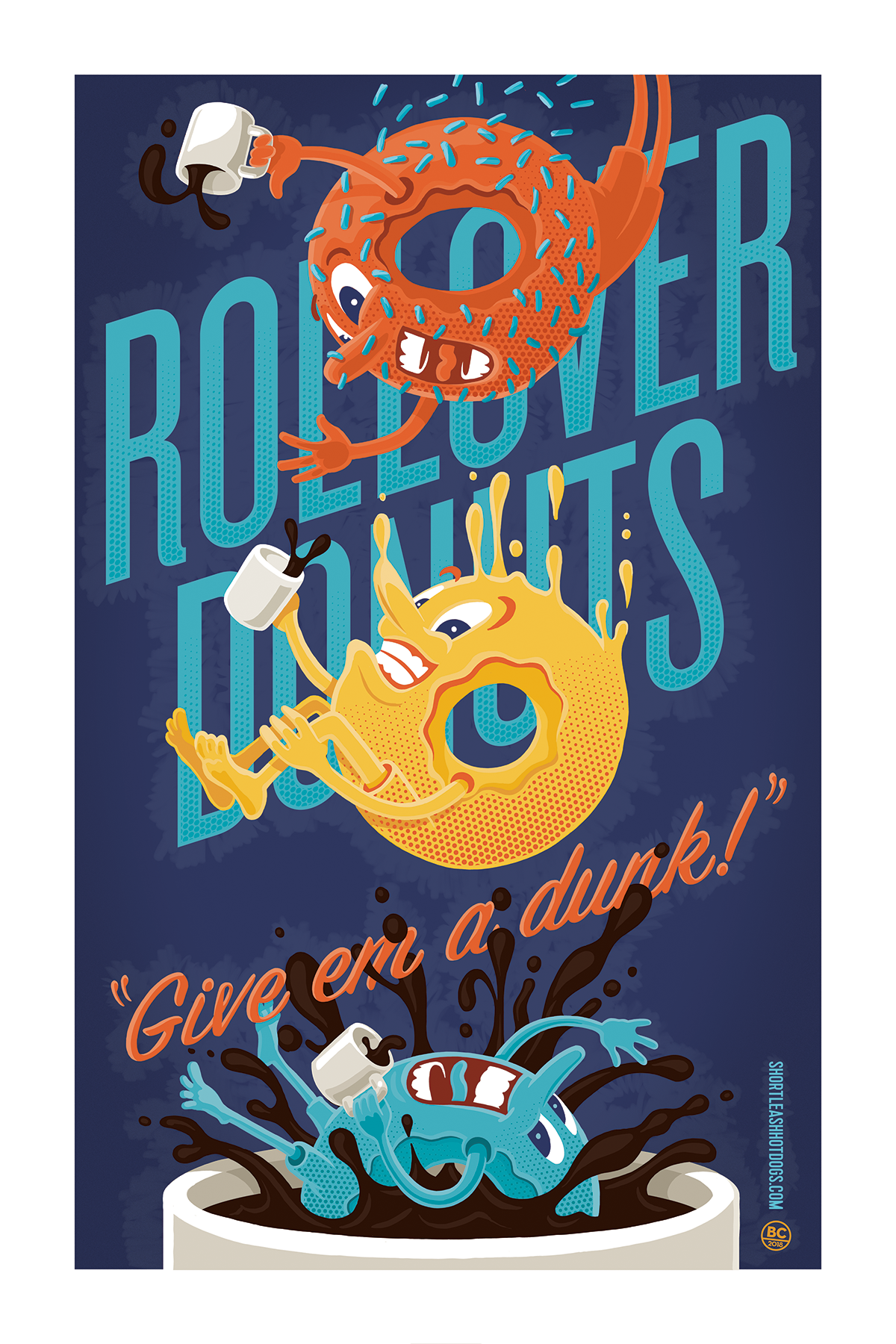 ILLUSTRATION  design art direction  poster Retro Donuts