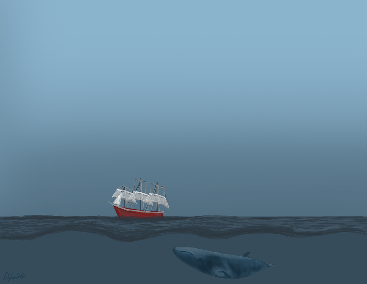 ship Whale sea SKY water Sails