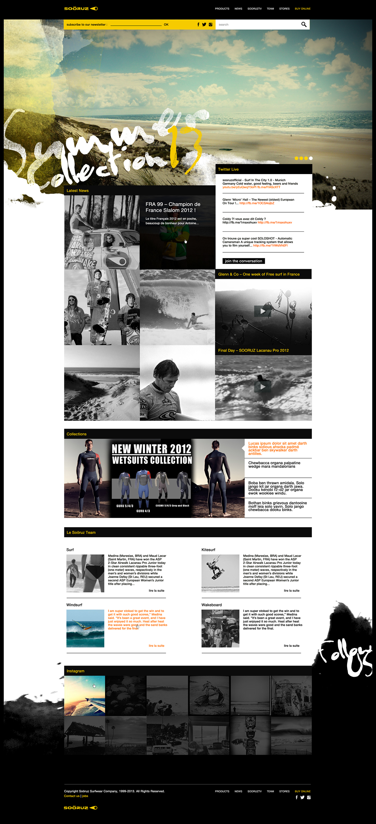 photoshop Web design Webdesign Surf shop brand wear site