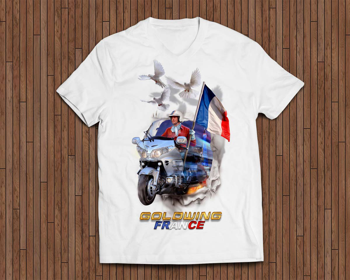 Gold Force One. Honda Goldwing GL1800 moto Honda goldwing tee shirt tierr