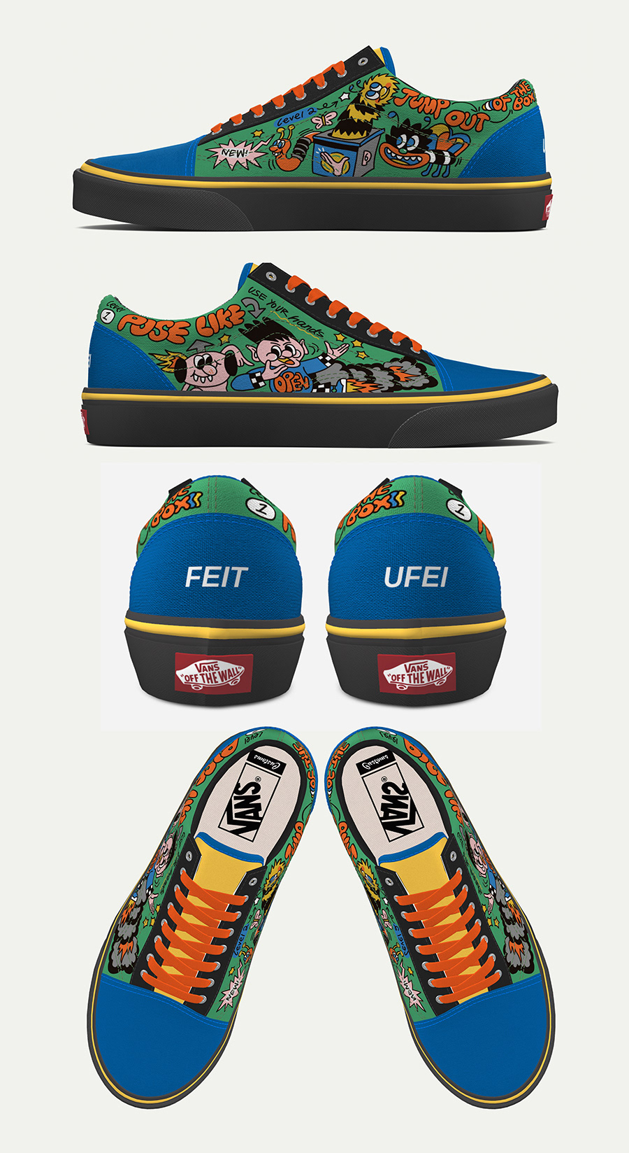 cartoon Character design  cute design Drawing  feitufei footwear ILLUSTRATION  shoes Vans